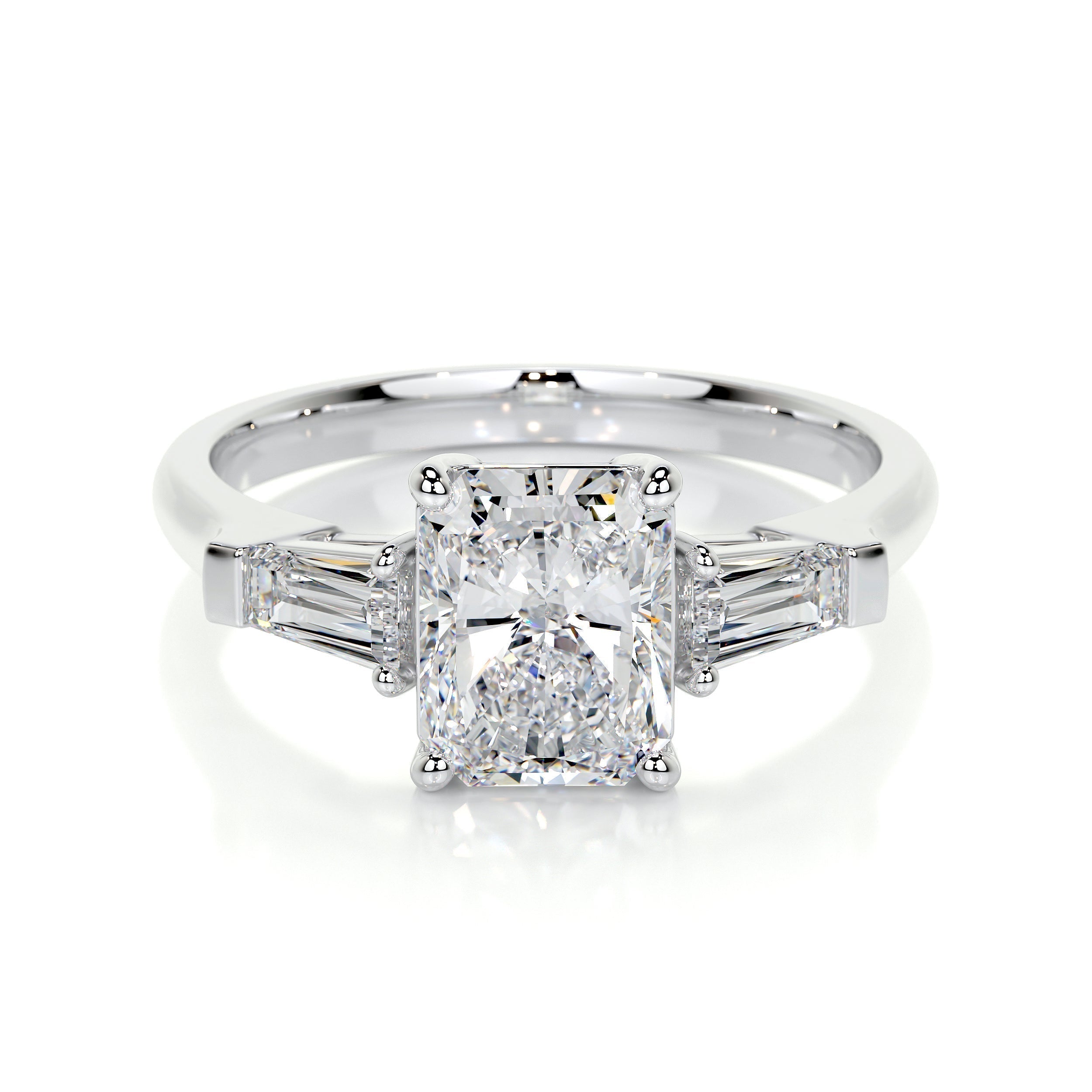 1.50 CT Radiant Three Stones CVD G/VS2 Diamond Engagement Ring 1